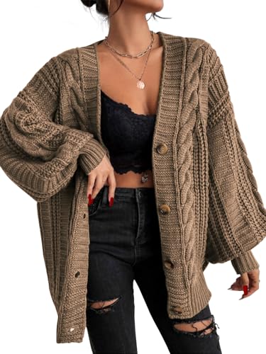 EXLURA Womens 2025 Oversized Cardigan Sweaters...