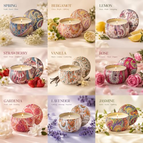 Scented Candles Gifts Set for Women, 9 Pack Aromatherapy Candles Pack Soy Wax Include Lavender, Jasmine and Vanilla Scented for Wedding, Bridesmaid, Birthday, Valentine's, Mother's Day, Bath, Yoga - Image 2