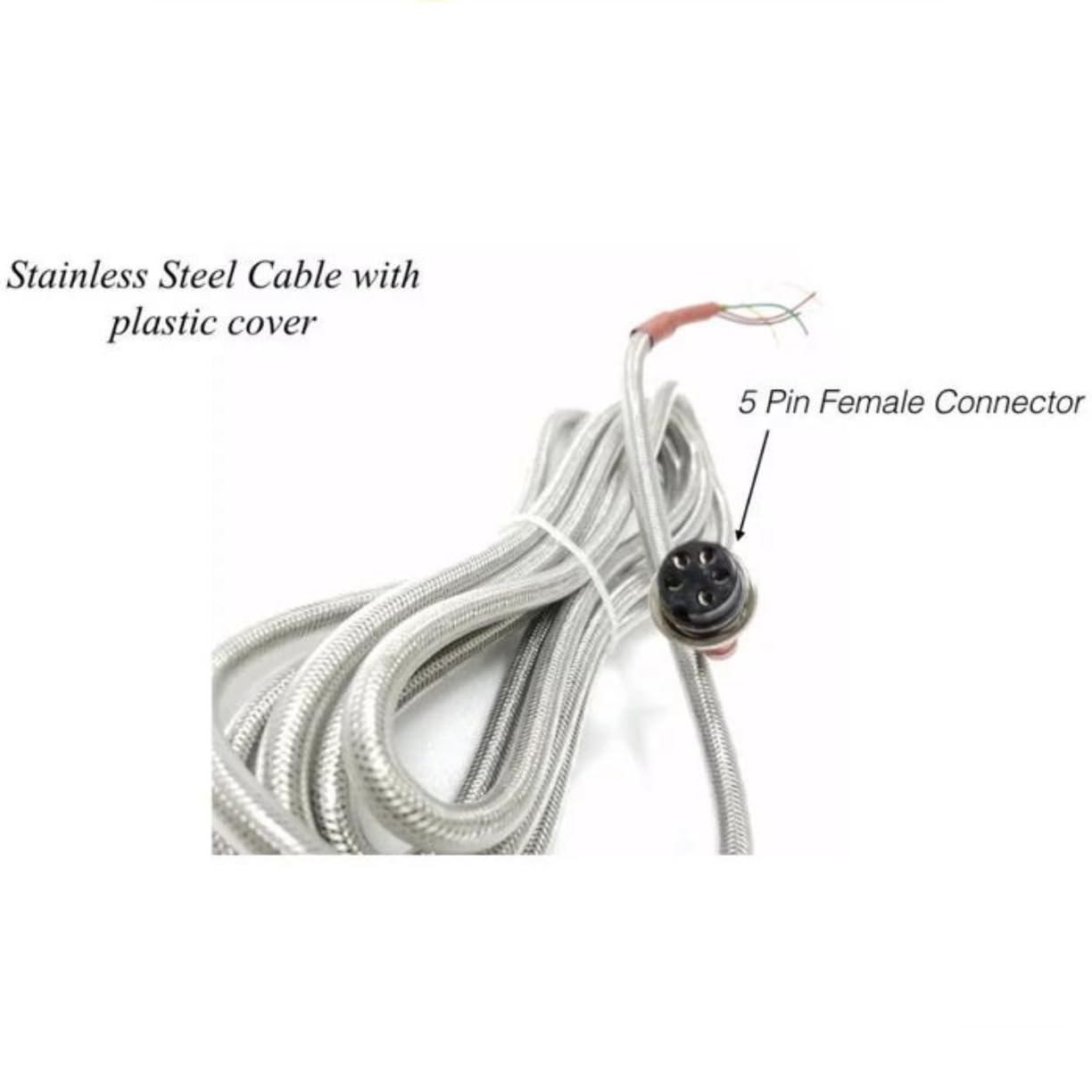 Liberty 15' Scale Cable with Connectors for Indicator and Floor Scale, 5 pin (Female) Connection + Bare-end 15’