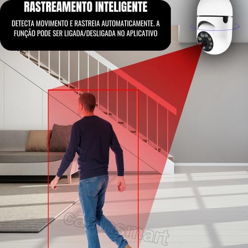 Câmera Segurança Ip Wifi Lâmpada 360° Inteligente Com Aúdio Prova D'água Giratória Visão Noturna In