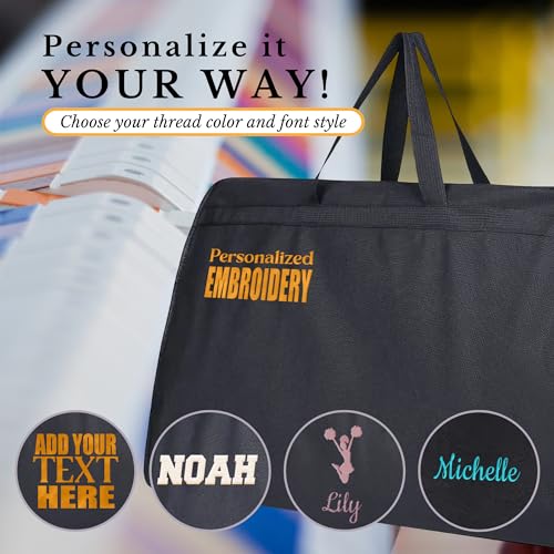 Personalized Gusseted Garment Bags for Travel- Custom Breathable Black Suit Bags With Two Mesh Pockets for Men and Women - Ideal for Travel, Suites Cover, Shoes and Storage with Carry Handle2