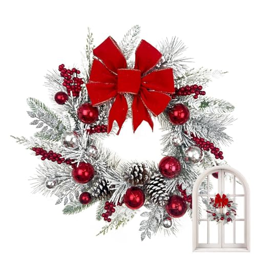 Guirnalda de invierno para colgar – Guirnalda de Navidad para puerta de entrada | Guirnalda de Navidad artificial de 40,64 cm, guirnalda de invierno para decoración de puerta de casa, casa de campo,
