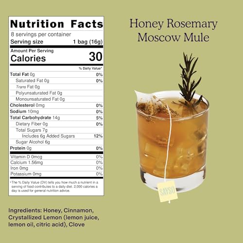 Image of SAYSO Honey Rosemary Moscow Mule Cocktail Tea Bags, 2-Pack | Low-calorie & Low Sugar | Craft Cocktails or Mocktails in 1 Min, Just Add Water + Spirits | Organic Mixers Bundle - 16 Teabags