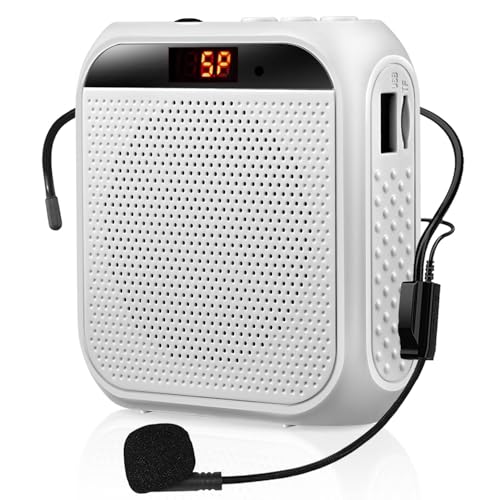 Portable Amplificateur de Voix pour Enseignants, 2200mAh Rechargeable Amplificateur de Son Système PA Micro Haut Parleur pour Enseignants,Réunion,Guide...