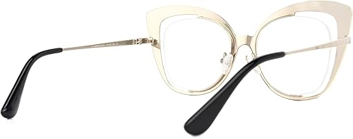 Miniatura 7 de Zeelool Marco de gafas de ojo de gato de gran tamaño clásico con lente transparente sin receta para mujeres Claus ZWM183537