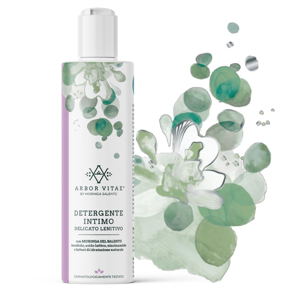 ARBOR VITAE Delicate Soothing Intimate Cleanser with Moringa from Salento - against dryness and intimate discomfort - Without SLES, SLS, Parabens and Silicones (250ml)