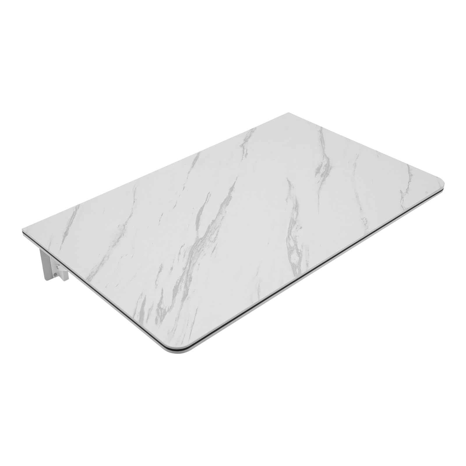 Wandklapptisch Küche, Wandklapptisch 30KG MDF Wandbefestigung Zusammenklappbar mit Metallhalterungen fur Esstische, Schreibtische, Kredenzen Weiß (80 x 50 cm)