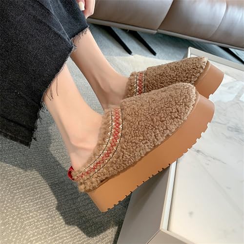 Fashion Winter plush platform Short slippers for kids Fur Fleece Lined Ankle boots girl boy warm Outdoor indoor House anti slip Toddler trend Mini boots little kids big kids2