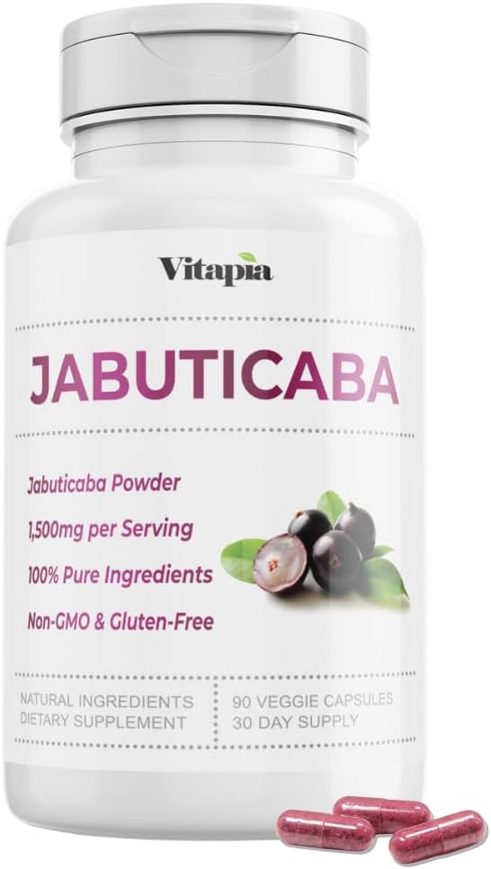 - Vitapia Jabuticaba Fruit Powder Supplement for Antioxidant, Better Lung Health, Digestion, Immune Support - 1500mg Per Serving - 90 Vegan Capsules, Non-GMO, Gluten-Free