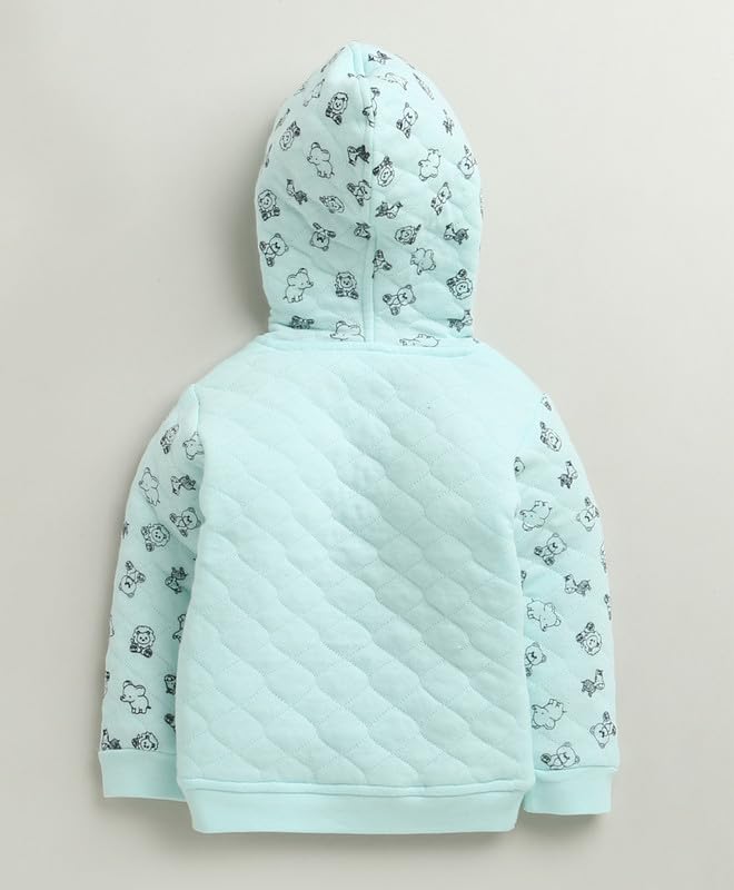 Image of BUMZEE Baby Boys Regular Fit Full Sleeves Hooded Polyfill Winter Set