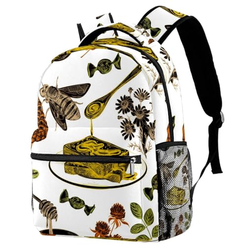 Sac à dos d'école anti-fatigue pour ados avec grand espace nid d'abeille