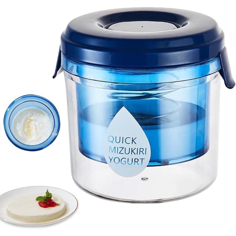 Greek Yogurt Maker & Hung Curd Strainer Box – 1500ml Spring-Press System | Whey Draining Container for Thick Homemade Yogurt | Kitchen Strainer (Blue)-image-14