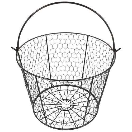 Panier de rangement pour balles de golf conteneur en acier inoxydable noir portable