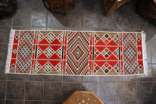 Alfombra de pasillo oriental Elessar de 65x200 cm con flecos decorativos 3