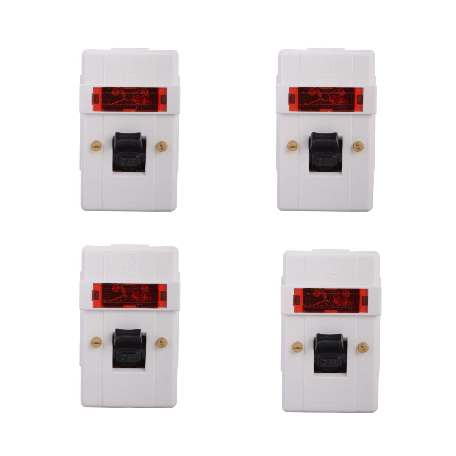Anchor 39094 Surface DP with Neon WH, 32 Amp, White (Pack of 4)