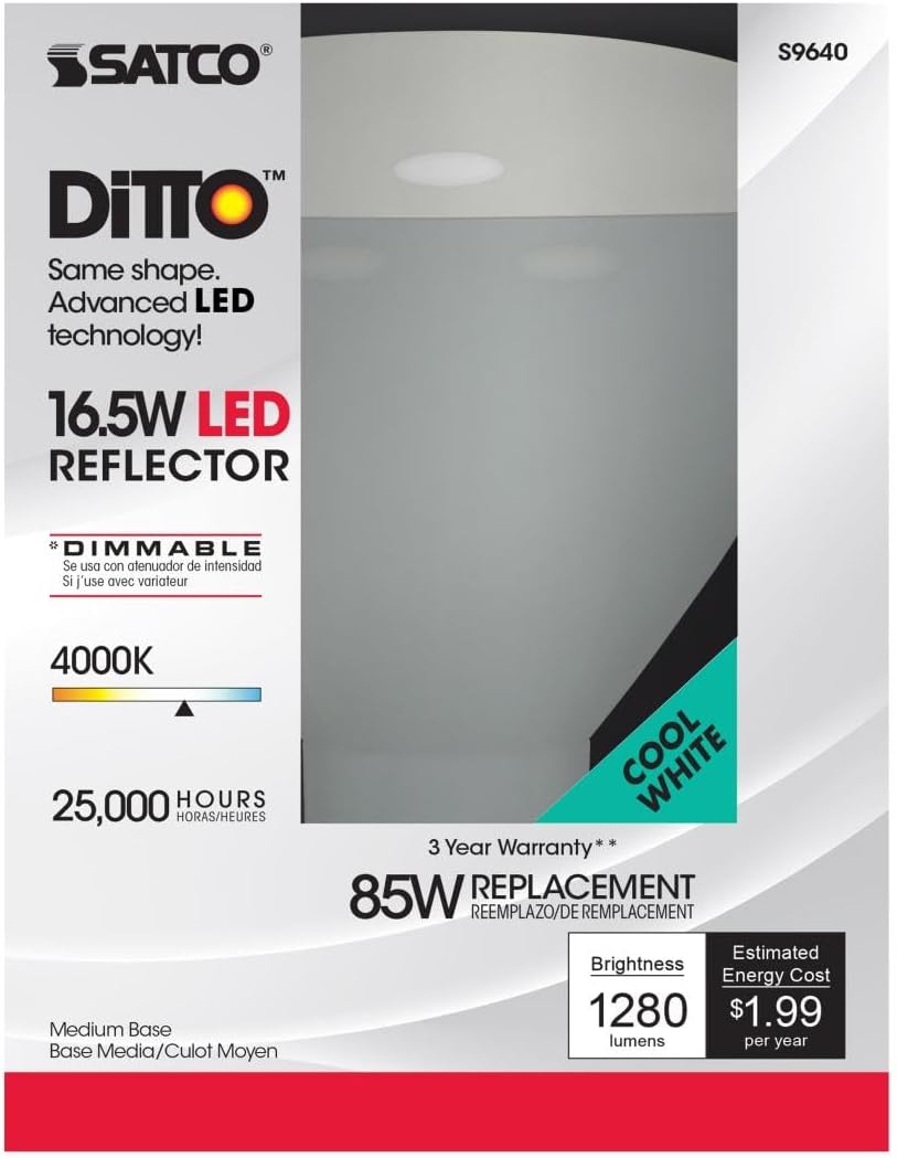 Satco S9640 16.5BR40/LED/4000K/1200L/120V (12 LED Bulbs)