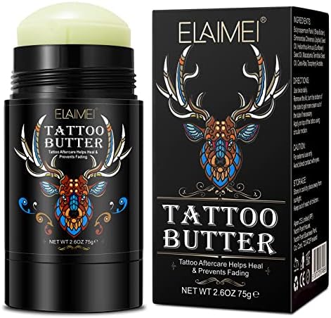 Tattoo Aftercare Butter Balm Cream Painless Color Enhancement Heals + Protects New & Old Tattoos Natural Organic Tattoo Ointment Aftercare Butter Moisturizer & Brightener Tattoo Healing Cream