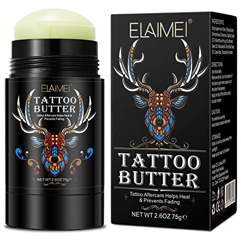 Tattoo Aftercare Butter Balm, Old & New Tattoo Moisturizer Healing Brightener Tattoo Balm, Enhances Colors, Tattoo Care Butter for Before Tattoo & After 2.6oz Cover