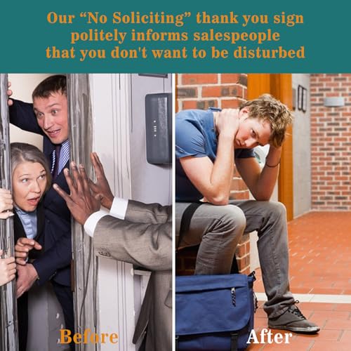 small no soliciting sign for house6 pcs no soliciting signwith glow in the dark stickerstiny size perfect for video doorbellcompatible with most doorbells