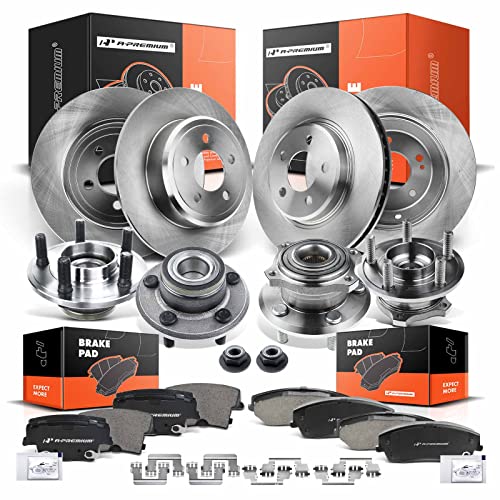 A-Premium Front and Rear Disc Brake Rotors and Ceramic Pads