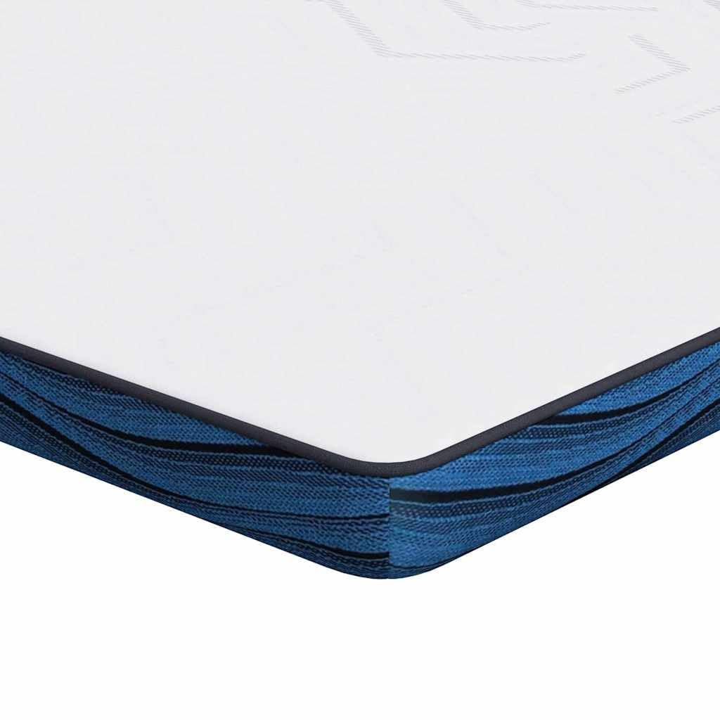 Cubrecolchón blanco 120 x 200 cm de espuma con memoria con funda Jacquard, sobrecolchón de espuma de poliuretano de alta densidad para comodidad y soporte