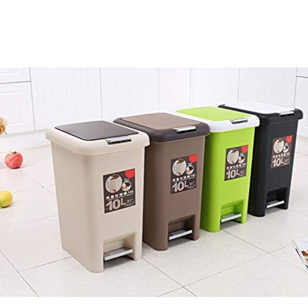 Abfallbins Mülleimer Pedal-Mülleimer Mit Deckel-Papierkorb Für Wohnzimmer Badezimmer Schlafzimmer Küche/Schwarz/15L.