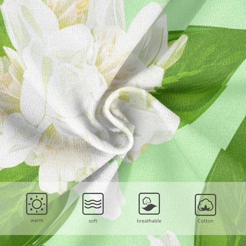 White Jasmine Flowers Green Girl Panties Cute Toddler Underwear Custom Cotton Aesthetic Briefs Undies Kids 2t3