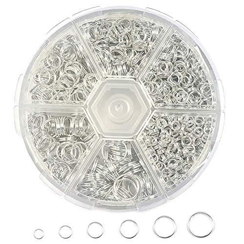 900 Pcs Split Rings Double Loop Jump Ring 4mm to10mm Jewelry Findings for Necklace Bracelet