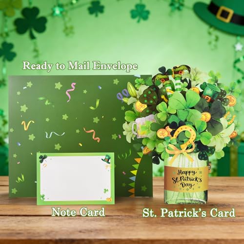 Image of St Patricks Day Cards, Pop Up Musical Lights Up Happy Saint Patrick's Card