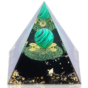 Orgone Pyramid ​for Positive Energy, Amethyst and Obsidian Healing Crystals Stones for Reduce Stress Chakra Reiki Healing Meditation Attracts Lucky and Success (Cl-2)