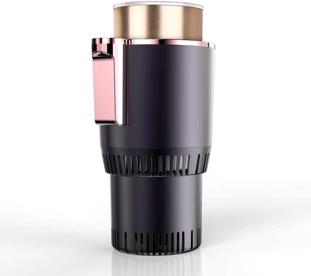 Auto Car Cup Warmer Cooler,Portable Smart 2 in 1 Heating Cooling Cup Can Drinks Holder DC 12V 3A for Water Coffee Milk Beverage for Traveler Road Tripper Outdoors (With Display)