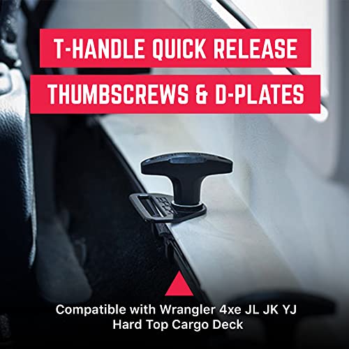 Image of GPCA Quick Release Tie Down Anchor & D-Plate Set, Wrangler 4xe /JL /JK | For Fast Jeep Top Removal Lift, Truck Tie Downs, Jeep Wrangler Accessories, Hard Top Models (6PC)