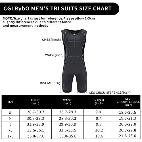 Cglrybo Men's Triathlon Suit One-Piece Sleeveless Trisuits Skin Suit For Running Cycling Swimming(Black,Xl) #TOP4