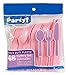 Baby Blue & Light Pink Heavy Duty Plastic Cutlery Sets - 16 Spoons, 16 Forks, 16 Knives - 2 packs of 48 each 96 pcs total - One Blue & One Pink