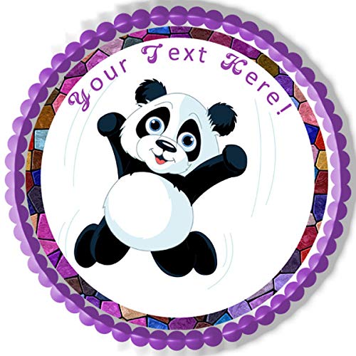 Jumping Happy Panda - Edible Cake Topper - 10" round