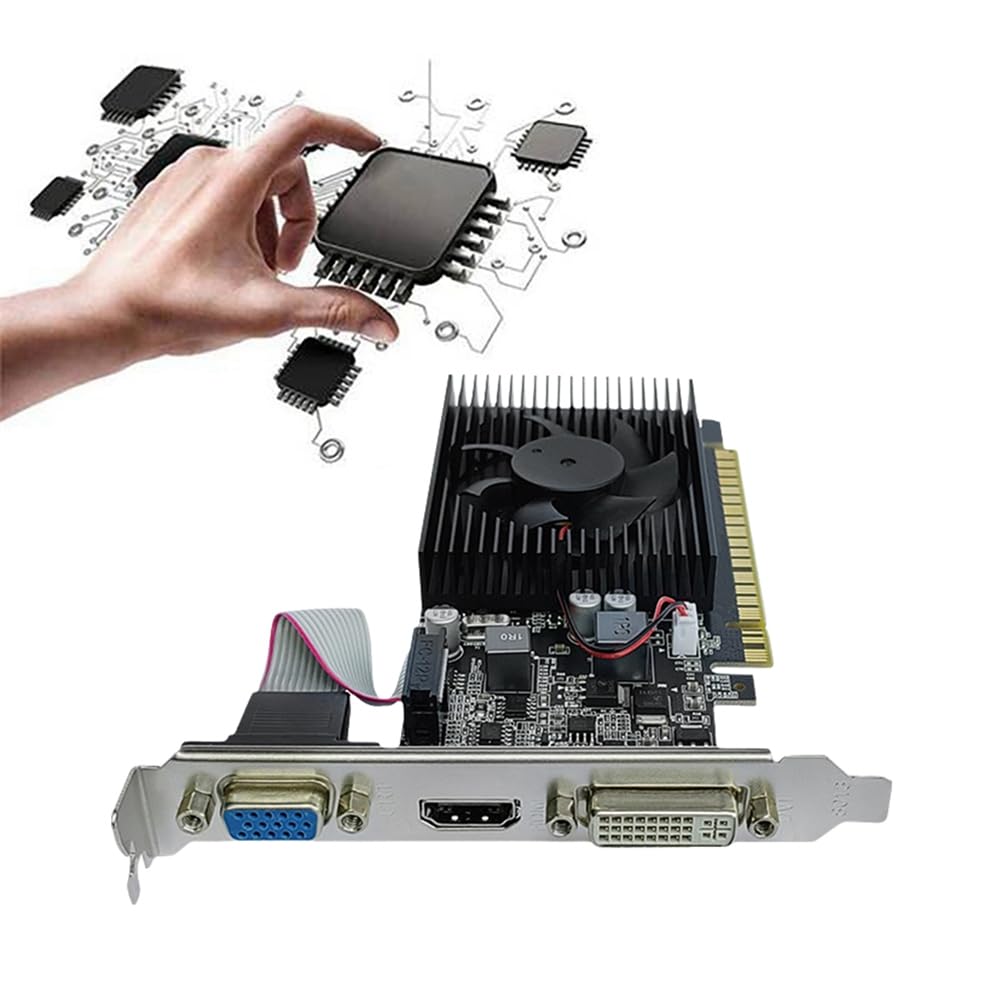 Scheda grafica GT210 1GB DDR3 64 bit PCIE 2.0 GPU 40 Nm Compatibile +DVI+VGA Scheda Video Desktop