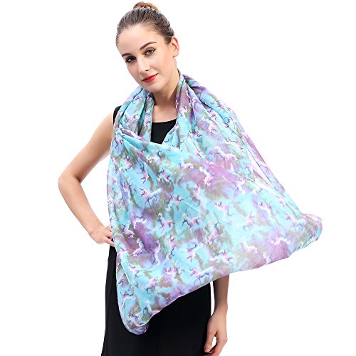 Lina & Lily Unicorn Galaxy Print Women's Infinity Scarf Lightweight4