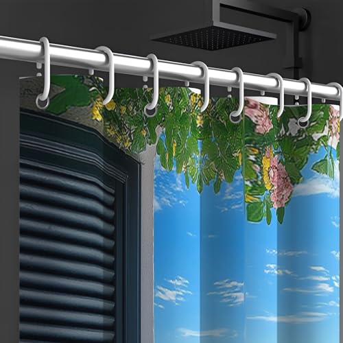 Rideau de douche 3D volets réalistes et impression numérique mer - 5