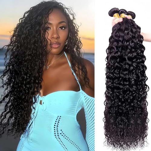 Quqzron 12A Water Wave Bundles Brazilian Virgin Human Hair Bundles
