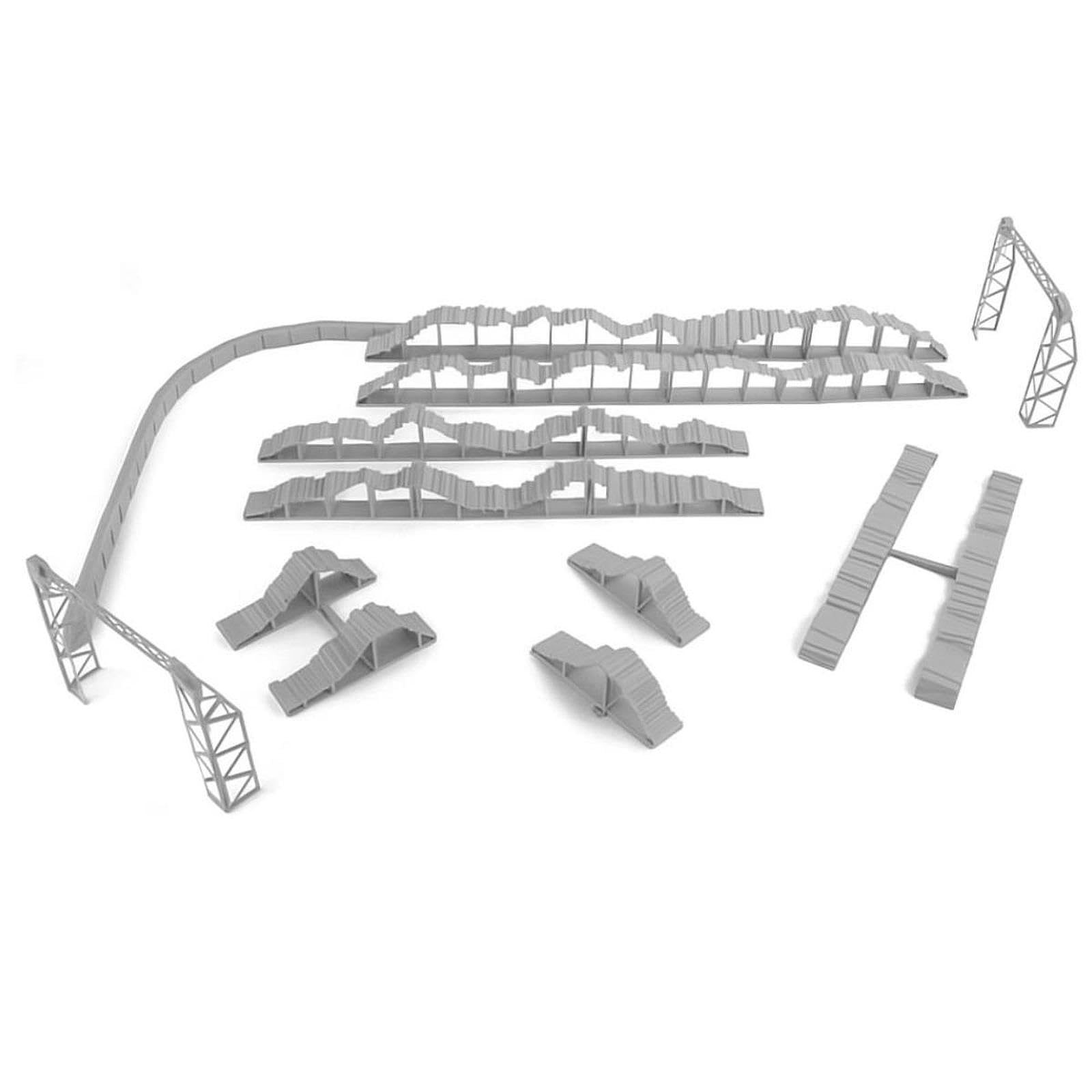 Qianly Ponte Radiocomandato per Veicoli Fuoristrada in Miniatura, Simulazione di Percorso a Ostacoli, Rampa di Prova Professionale, Accessorio in Polipropile, Style D