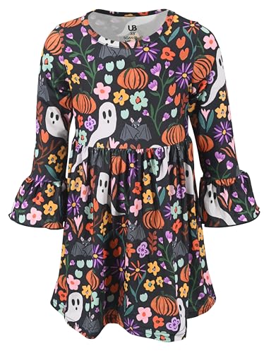 Image of Girls Long Sleeve Ruffled Dresses for Toddlers and Kids