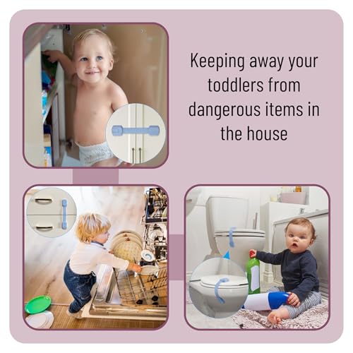 Image of Bates- Child Safety Strap Locks, 12 Pack, Baby Blue