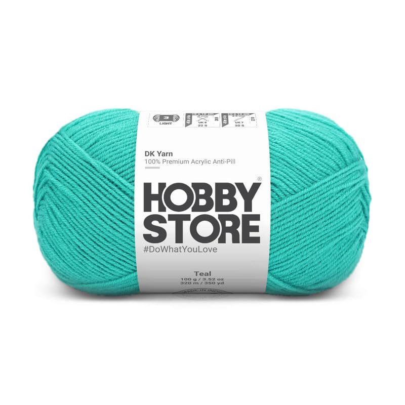 Image of DK Solid Yarn - Anti-Pill Acrylic Solid DK Yarn for Crochet & Knitting Everyday Essentials (1 ball /100 g) - Teal 1062 | Magic Needles