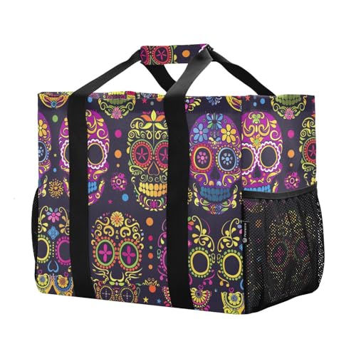 ALAZA Mushroom Green Leave Waterproof Beach Tote Bags2