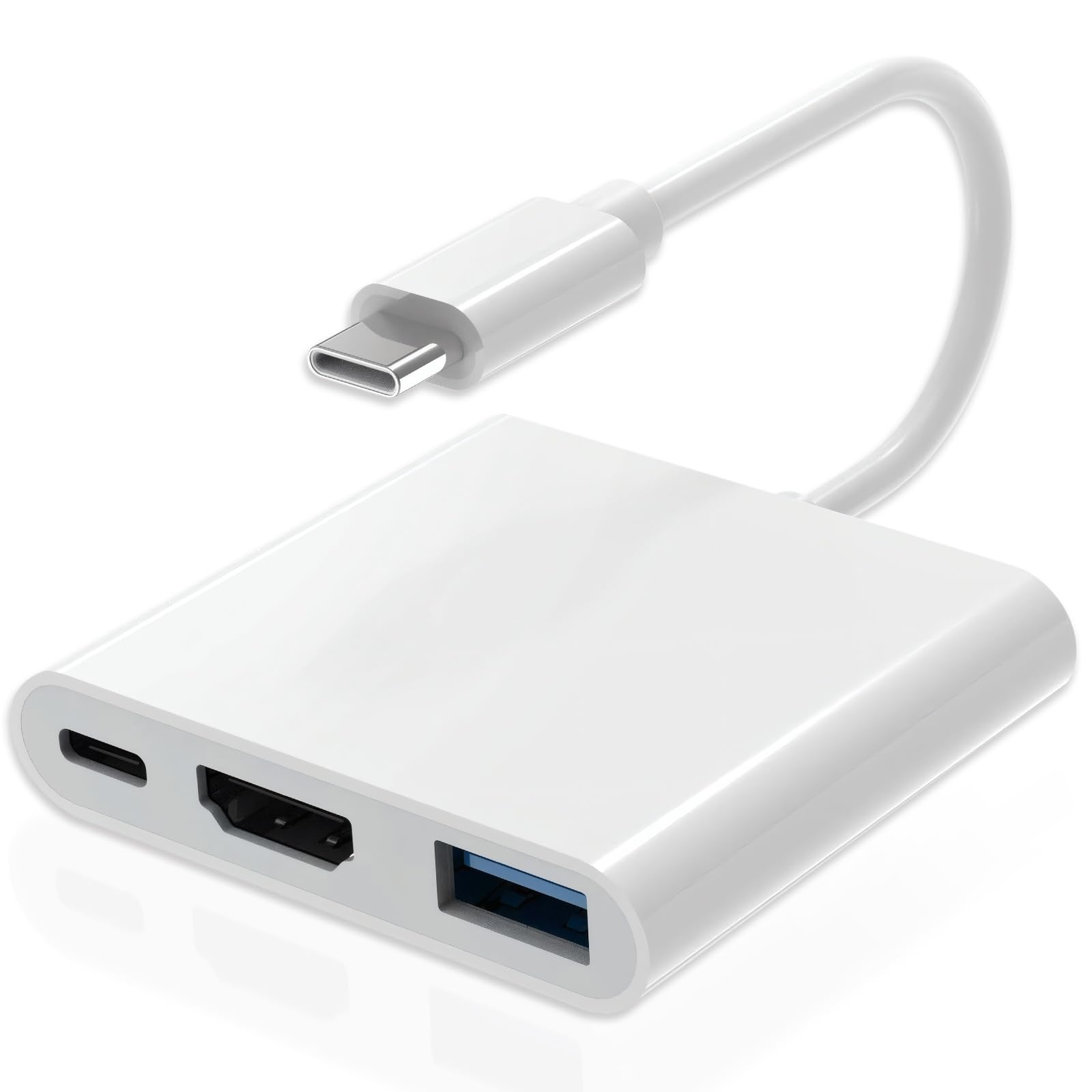 iphone hdmi変換ケーブル【2026業界新版】usb-c digital av multiportアダプタ 3in1 4K解像度 遅延なし音声同期出力 OTG機能 USB 3.0高速データ転送 iPhone15/16/17/iPad/USB Cデバイス対応