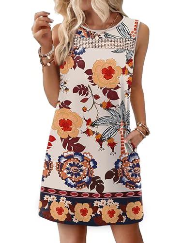 Image of WIHOLL Summer Dresses for Women 2026 Beach Vacation Spring Fashion Clothing Lace Mini Tank Dress with Pockets