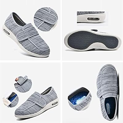 Men's Women's Diabetic Shoes Width Wide Shoe for Elderly, Adjustable Closure Diabetic Slippers Breathable Lightweight Non Slip Widening Walking Shoes for Swollen Feet Edema