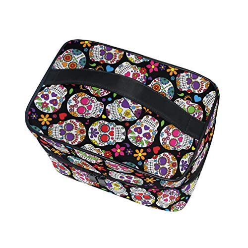 Aflyko Sugar Skulls Toiletry Organizer Makeup Bag Cosmetic Train Cases Storage Bag Portable Medical Kits #TOP2