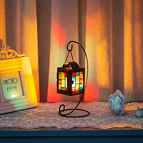 Romadedi Candle Lantern Moroccan Decorative - Tabletop Ornament Accent Tealight Candleholder Set Of 2 Vintage Hanging Lantern For Home Mantel Decor #TOP4
