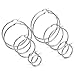 FIBO STEEL 6 Pairs Stainless Steel Hoop Earrings for Men Women Earrings Set 15-60mm Silver-tone
